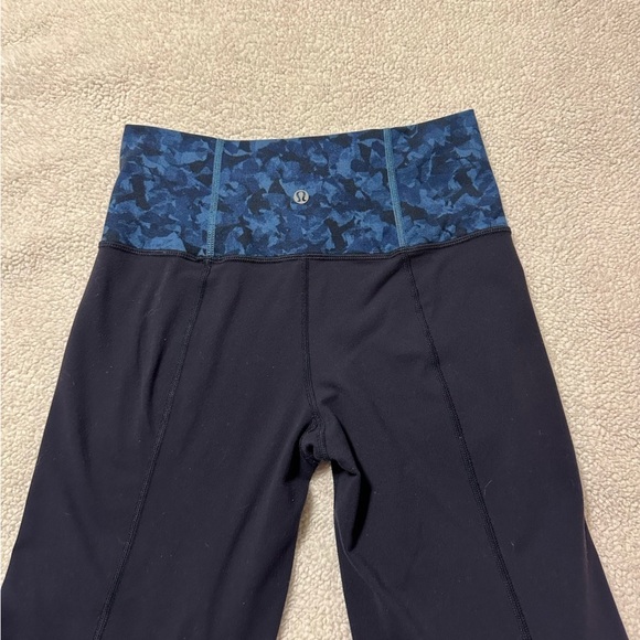Lululemon Blue Groove Yoga Pants Wide Leg Flare High Rise Leggings - Picture 12 of 13